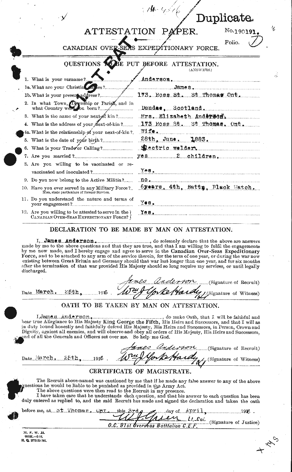 Personnel Records of the First World War - CEF 207906a