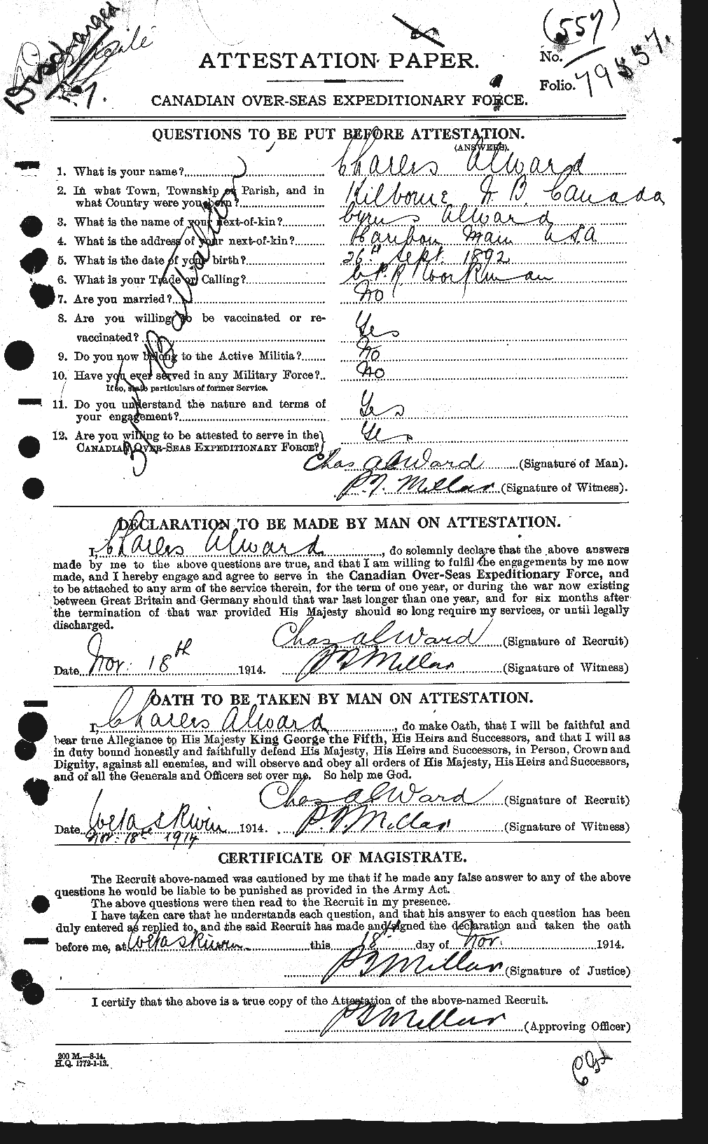 Personnel Records of the First World War - CEF 208056a