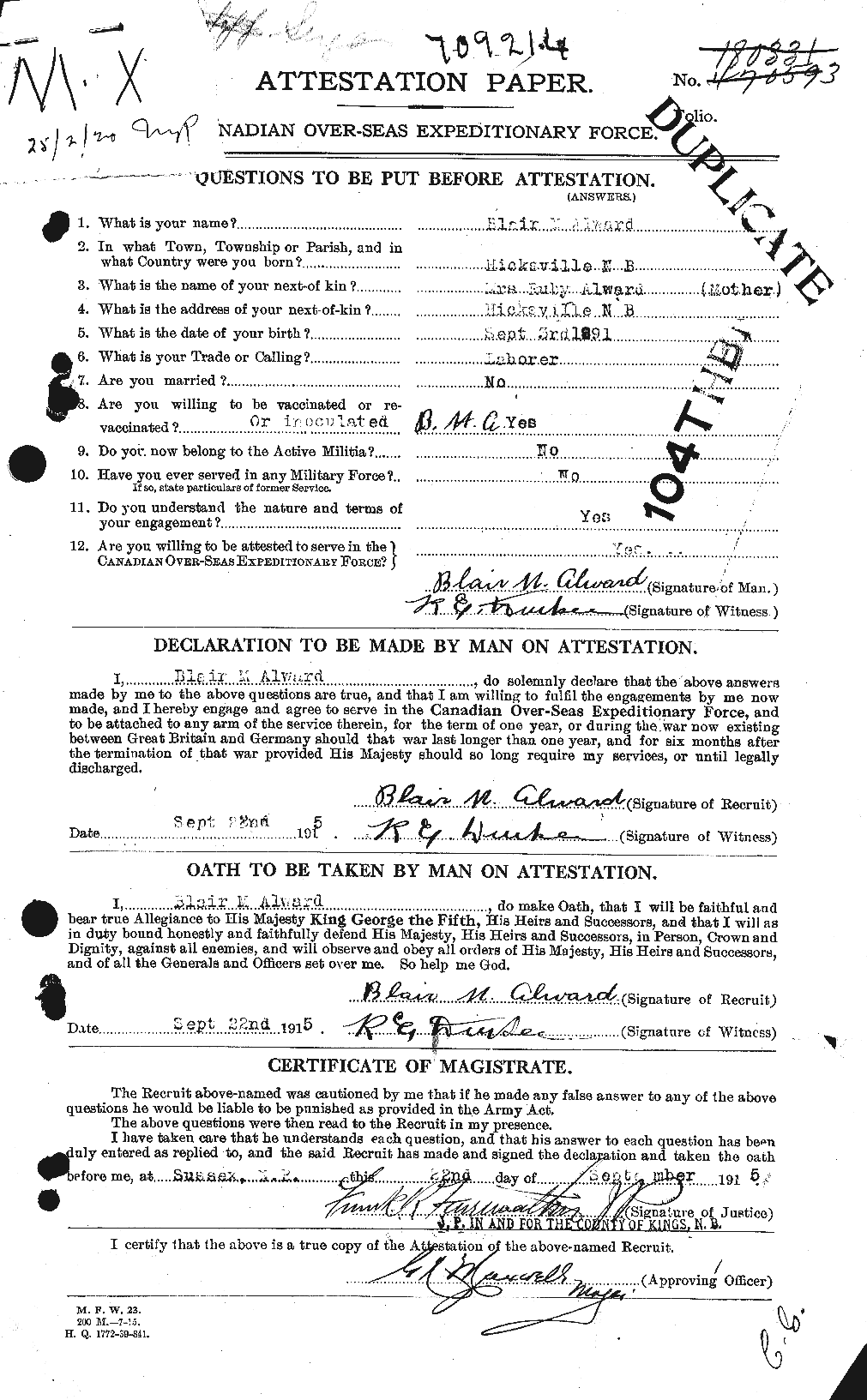 Personnel Records of the First World War - CEF 208060a
