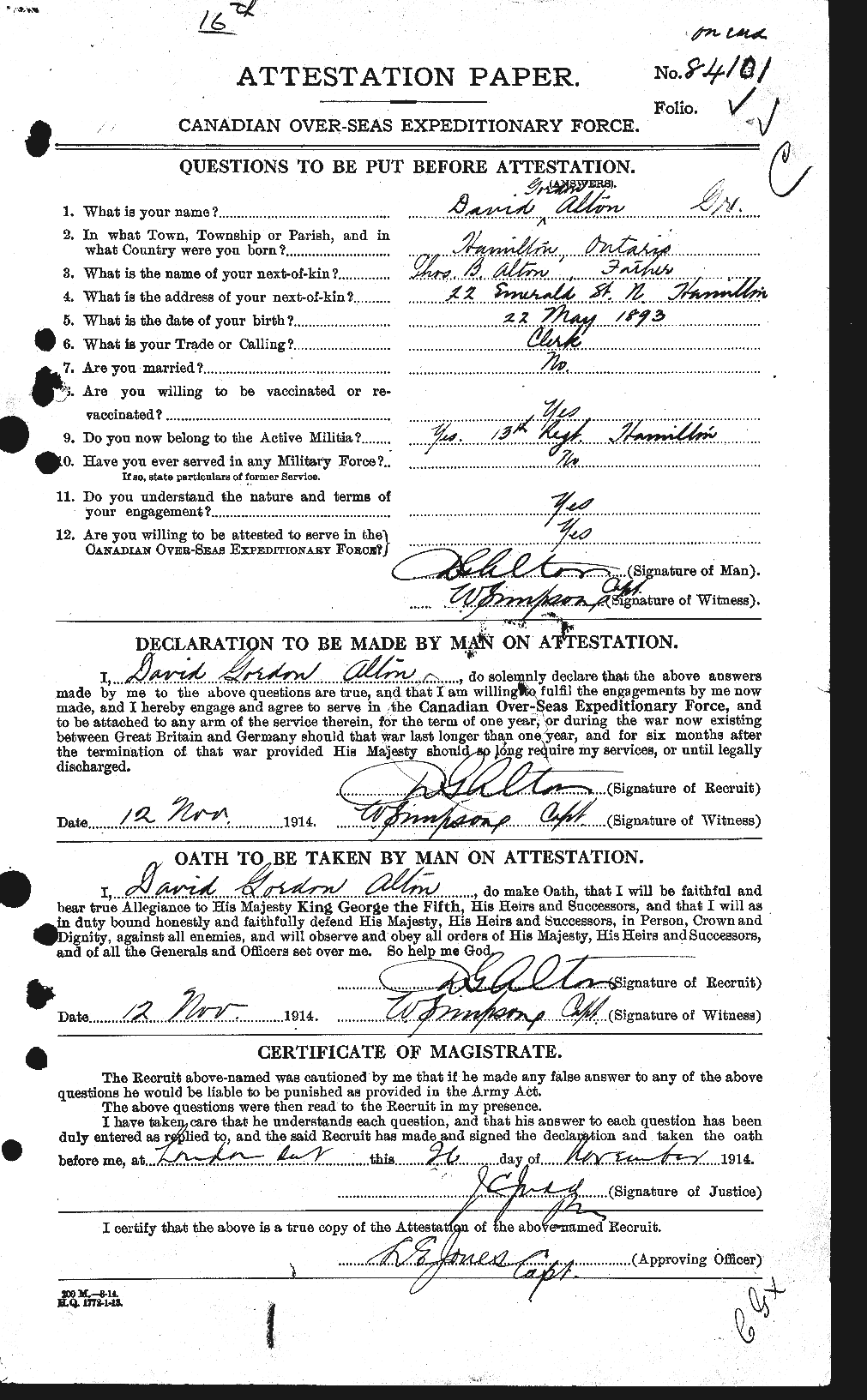 Personnel Records of the First World War - CEF 208124a