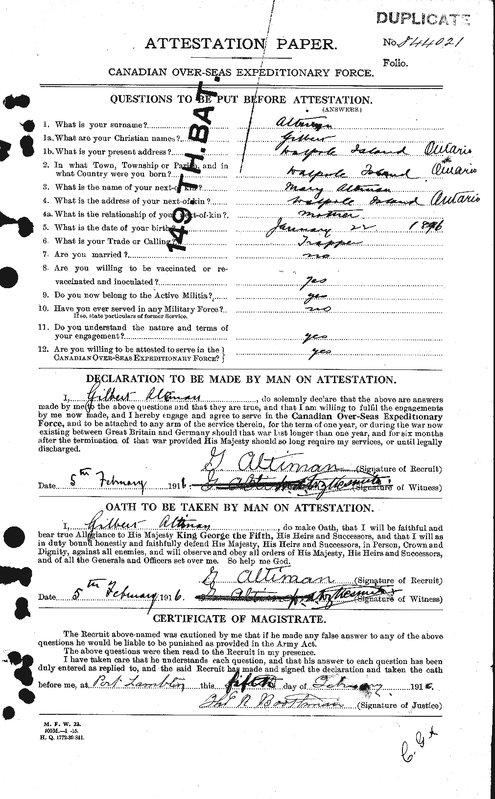 Personnel Records of the First World War - CEF 208138a