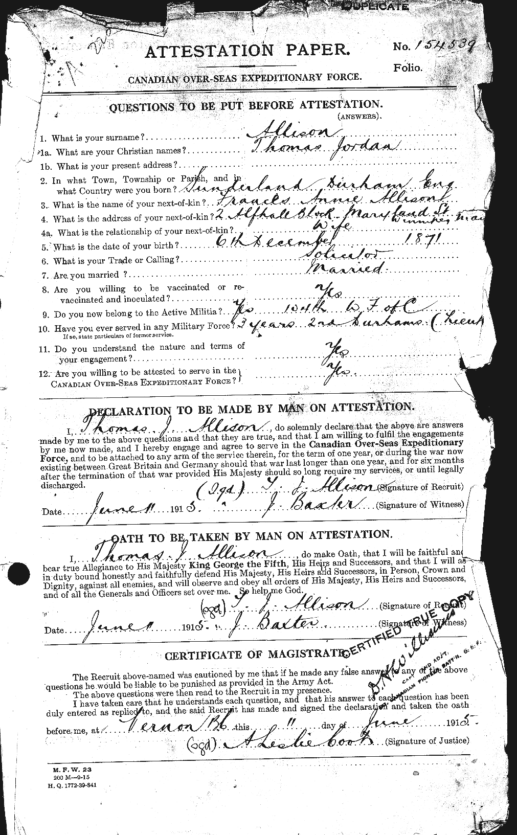 Personnel Records of the First World War - CEF 208473a