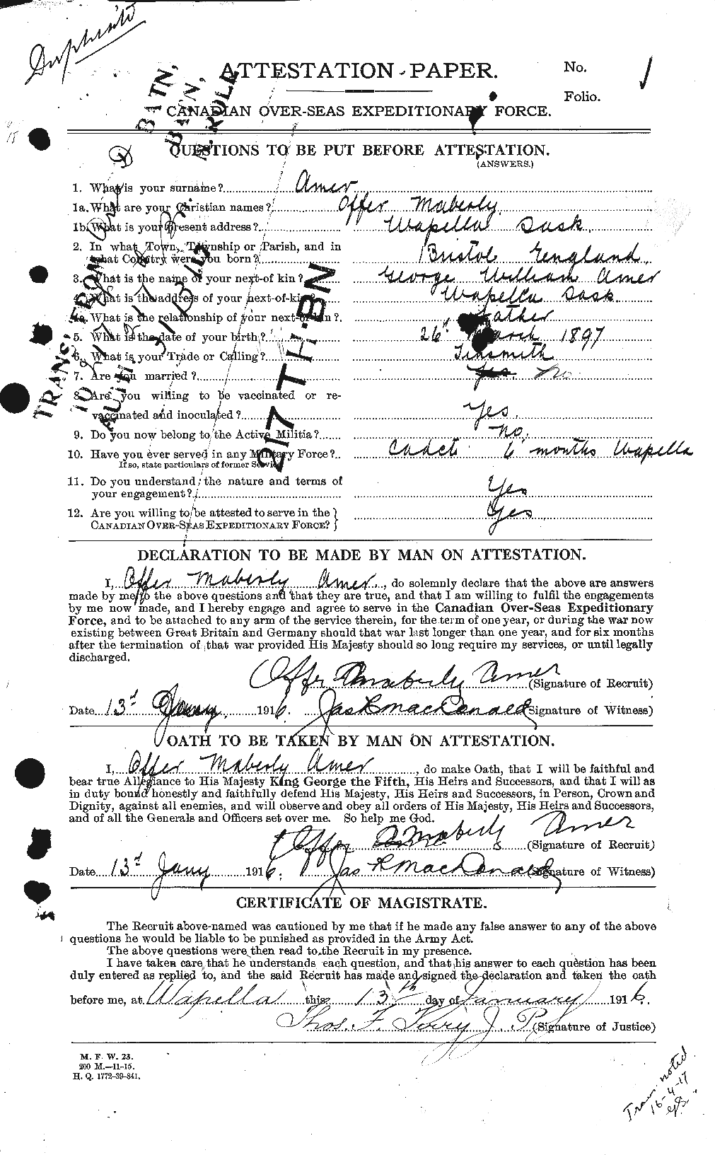 Personnel Records of the First World War - CEF 208886a