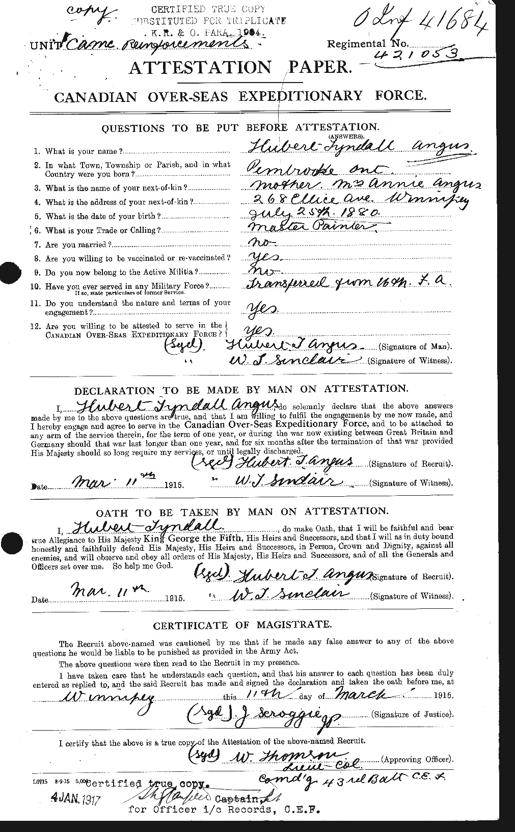 Personnel Records of the First World War - CEF 209077a