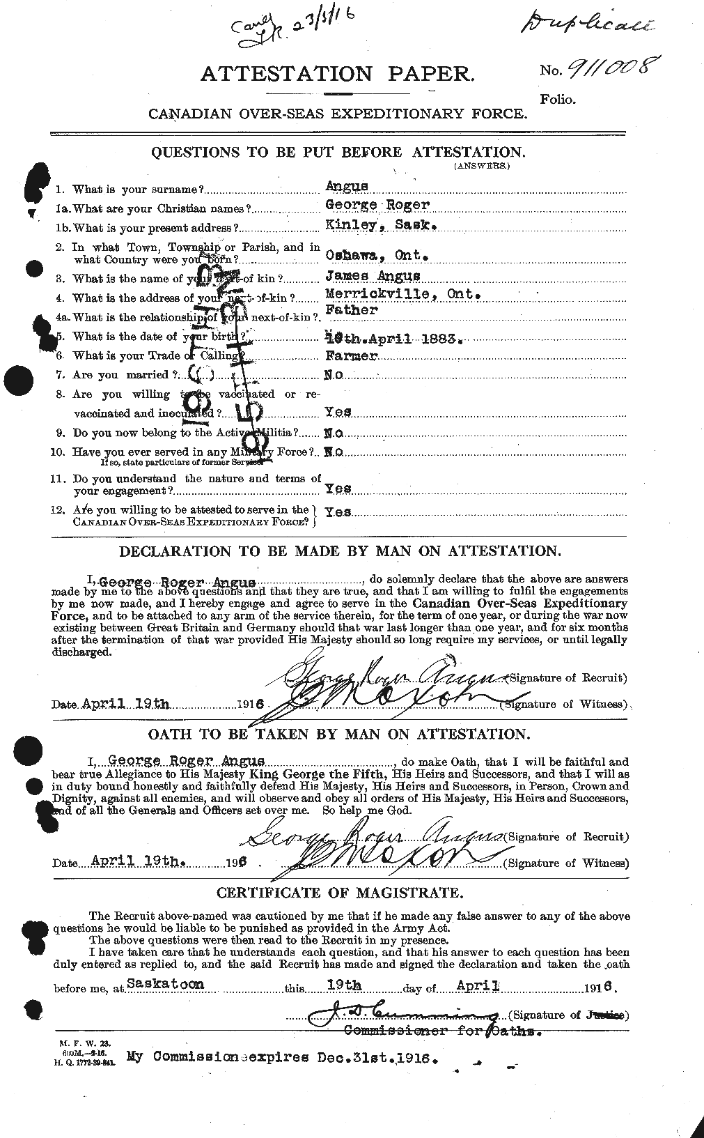 Personnel Records of the First World War - CEF 209089a