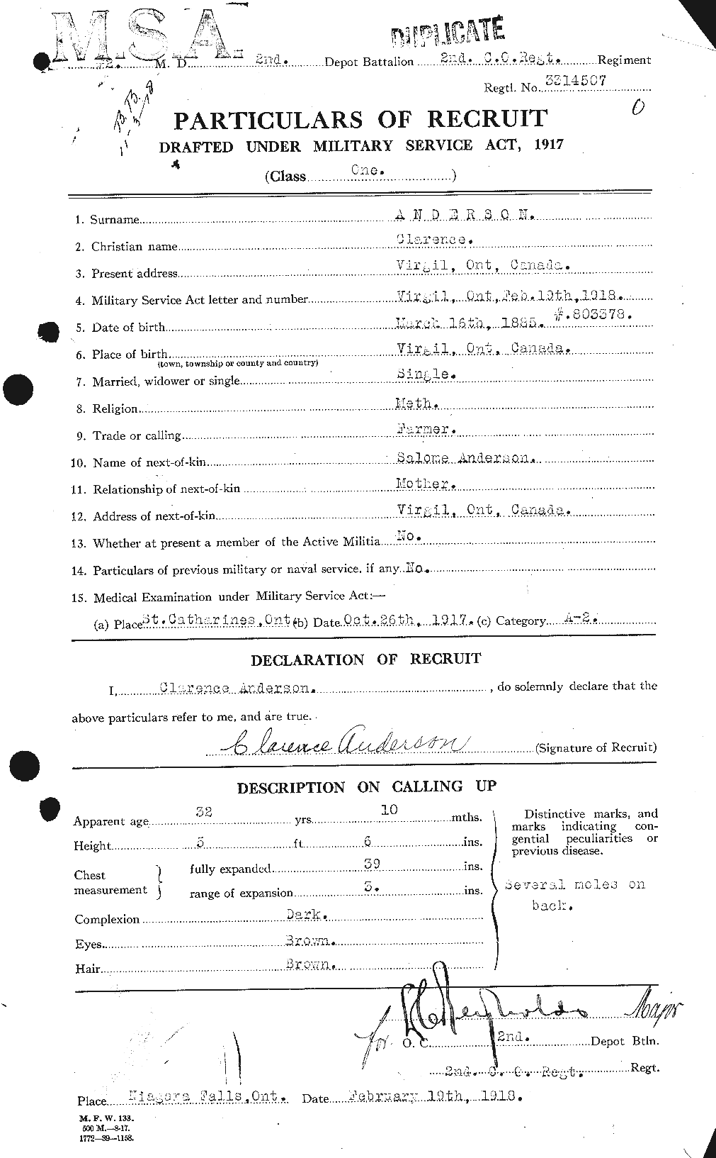 Personnel Records of the First World War - CEF 209199a