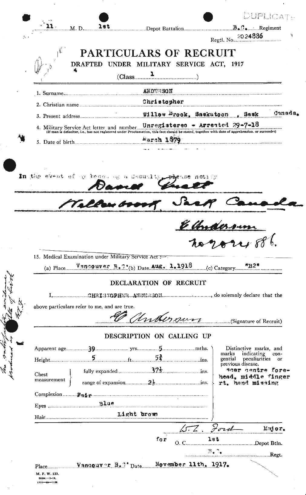 Personnel Records of the First World War - CEF 209206a
