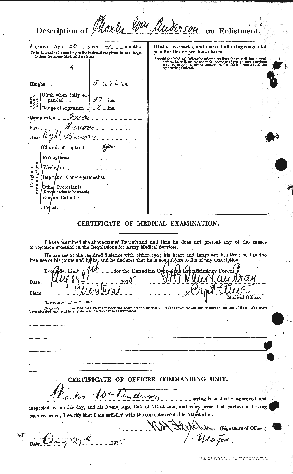 Personnel Records of the First World War - CEF 209220b