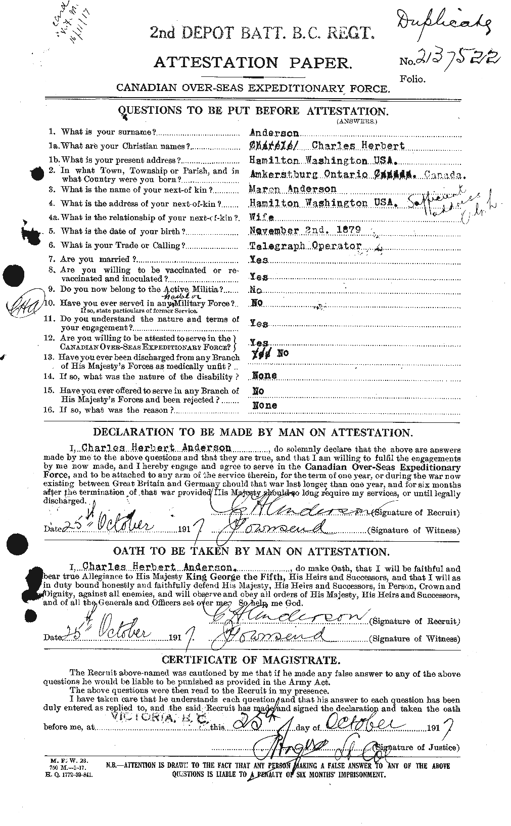Personnel Records of the First World War - CEF 209236a