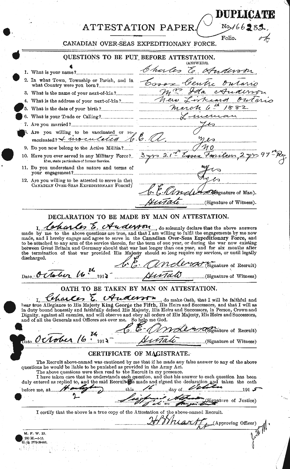 Personnel Records of the First World War - CEF 209244a