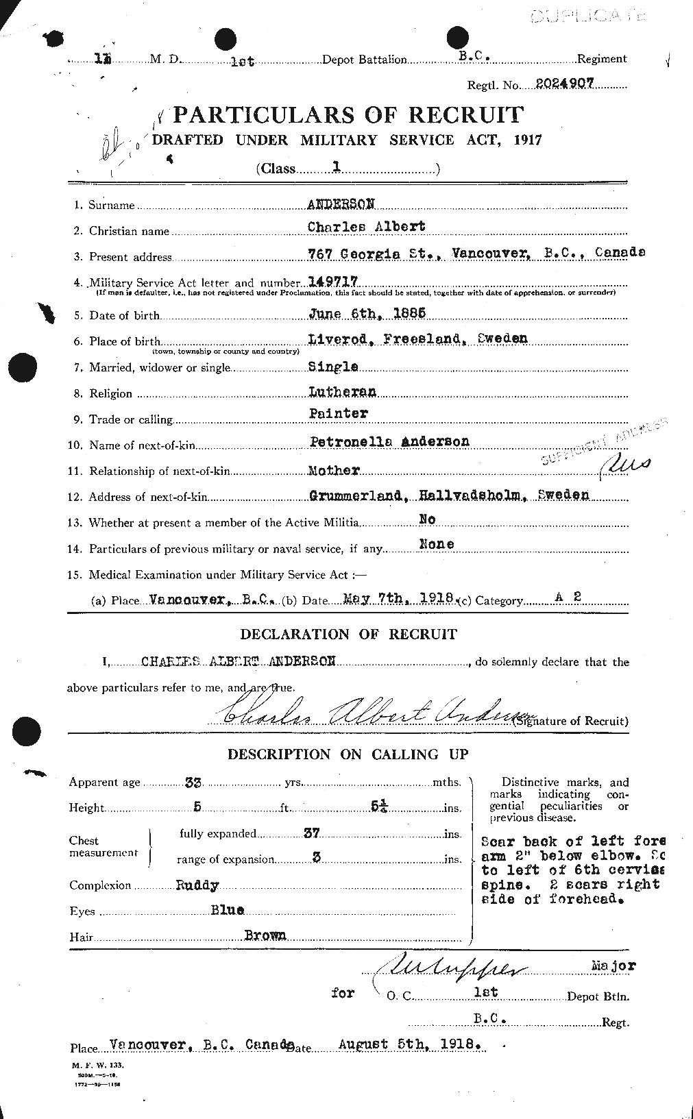 Personnel Records of the First World War - CEF 209249a