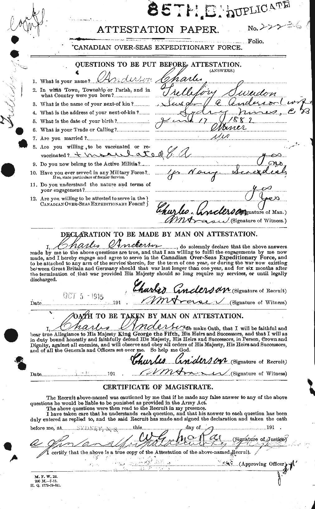 Personnel Records of the First World War - CEF 209254a