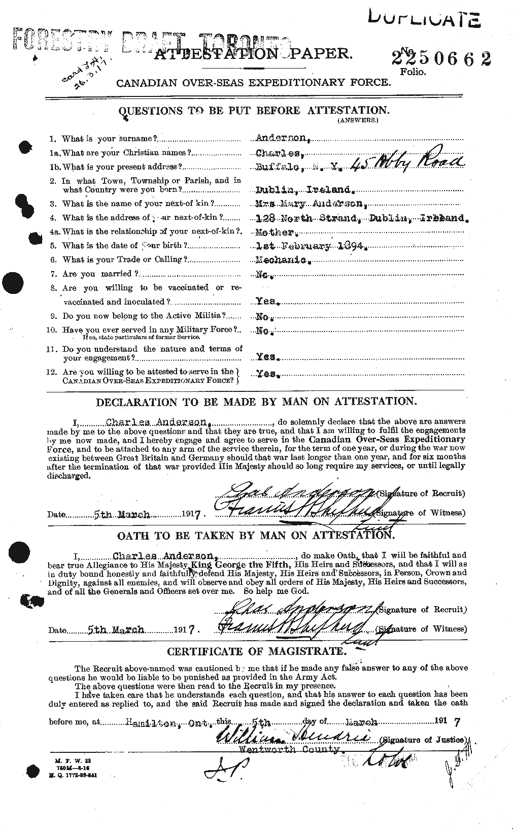 Personnel Records of the First World War - CEF 209265a