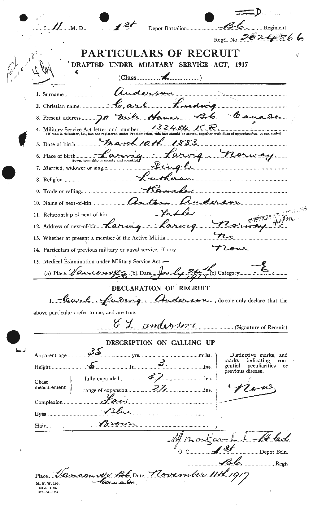 Personnel Records of the First World War - CEF 209276a