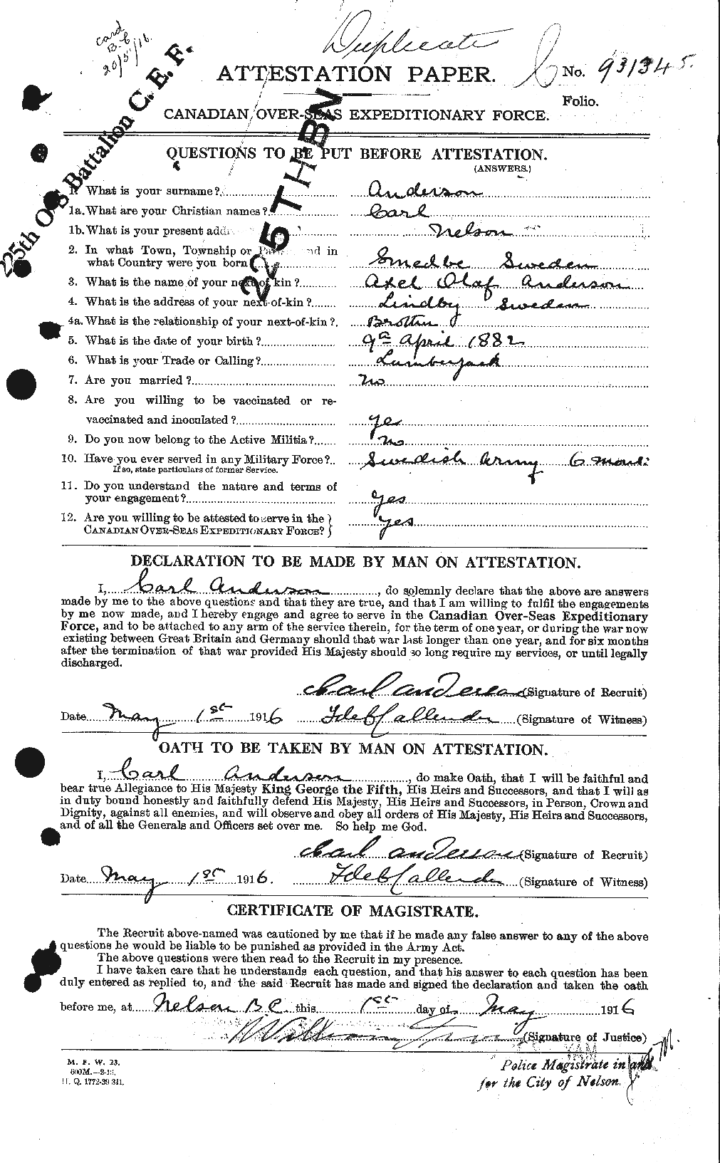 Personnel Records of the First World War - CEF 209286a