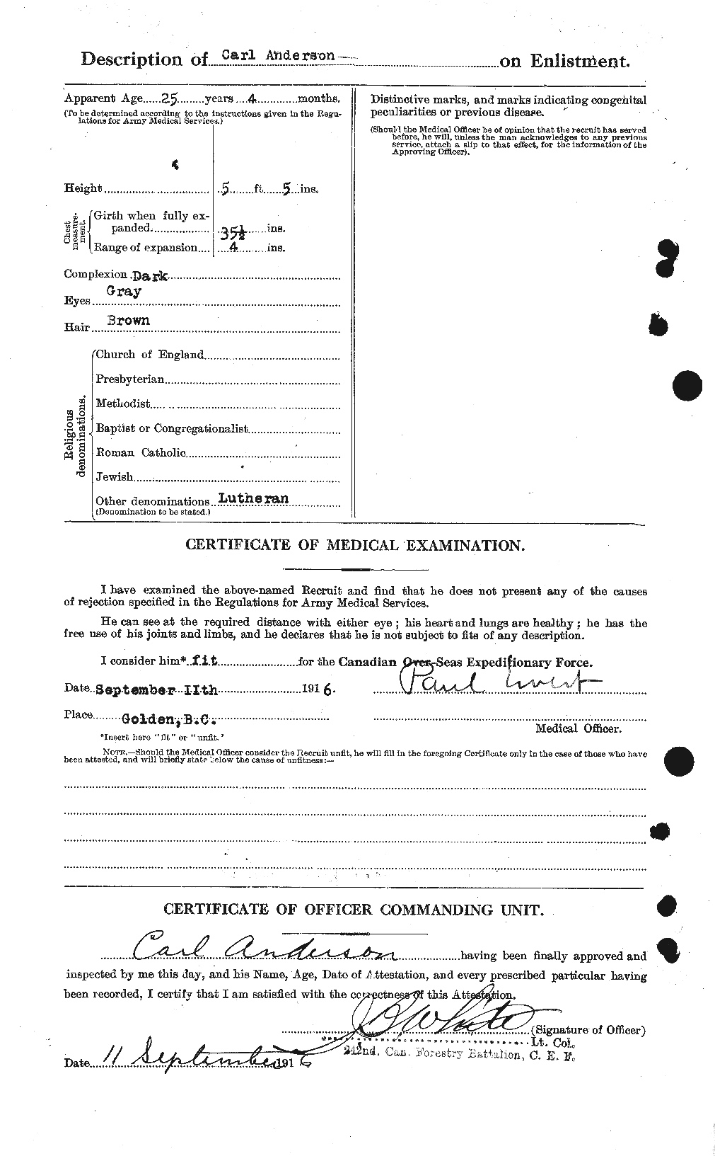 Personnel Records of the First World War - CEF 209288b