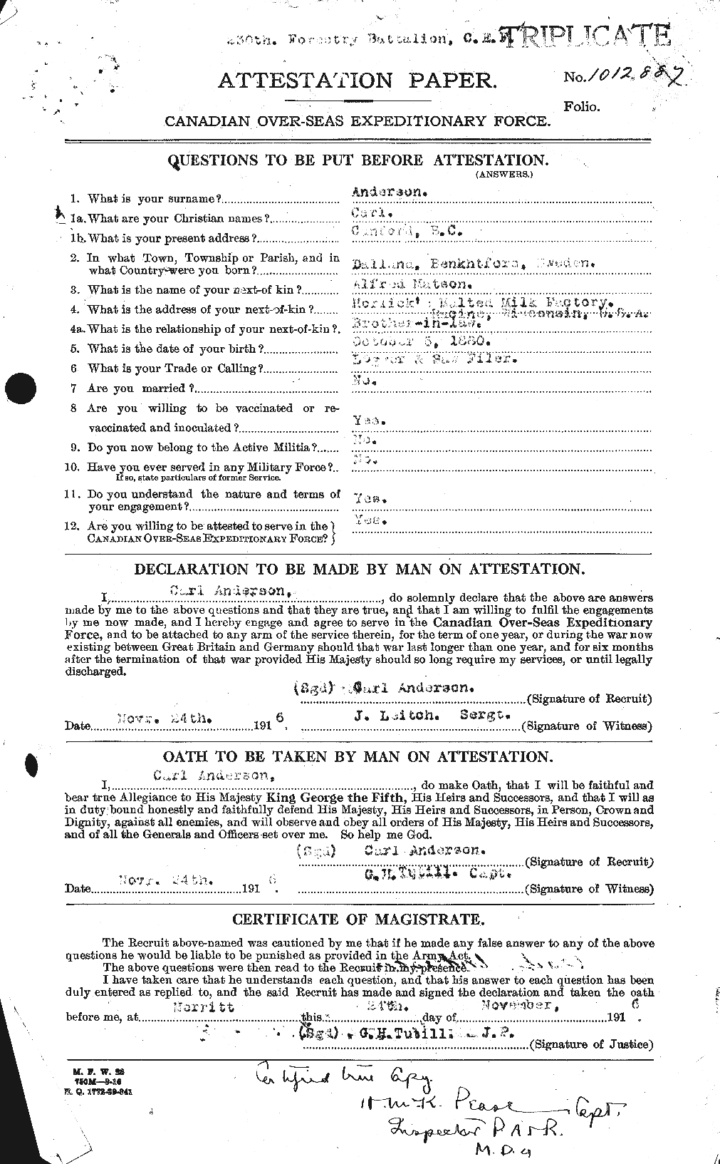 Personnel Records of the First World War - CEF 209292a