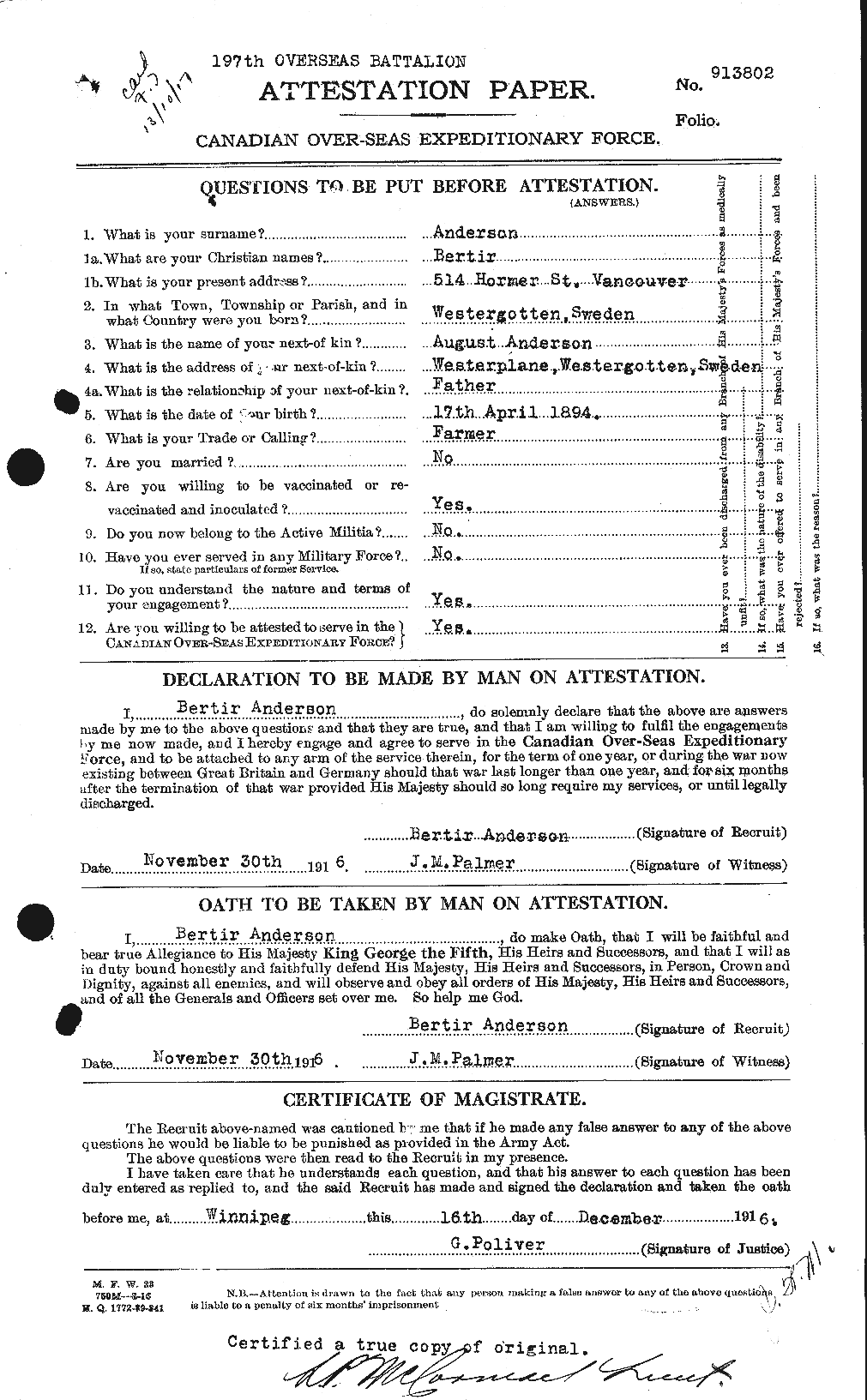 Personnel Records of the First World War - CEF 209311a