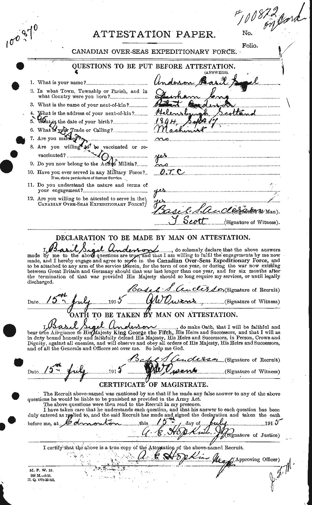Personnel Records of the First World War - CEF 209324a