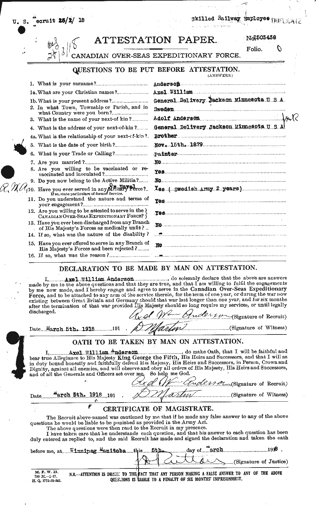 Personnel Records of the First World War - CEF 209326a