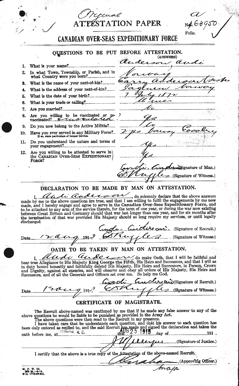 Personnel Records of the First World War - CEF 209334a