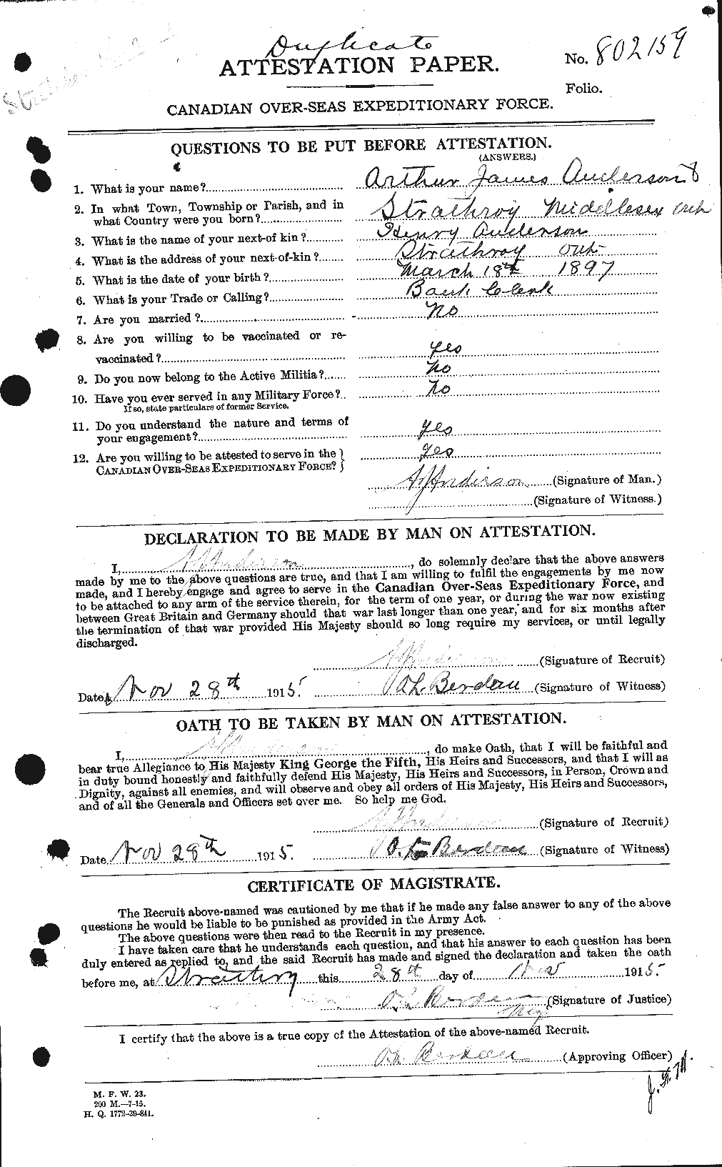 Personnel Records of the First World War - CEF 209354a