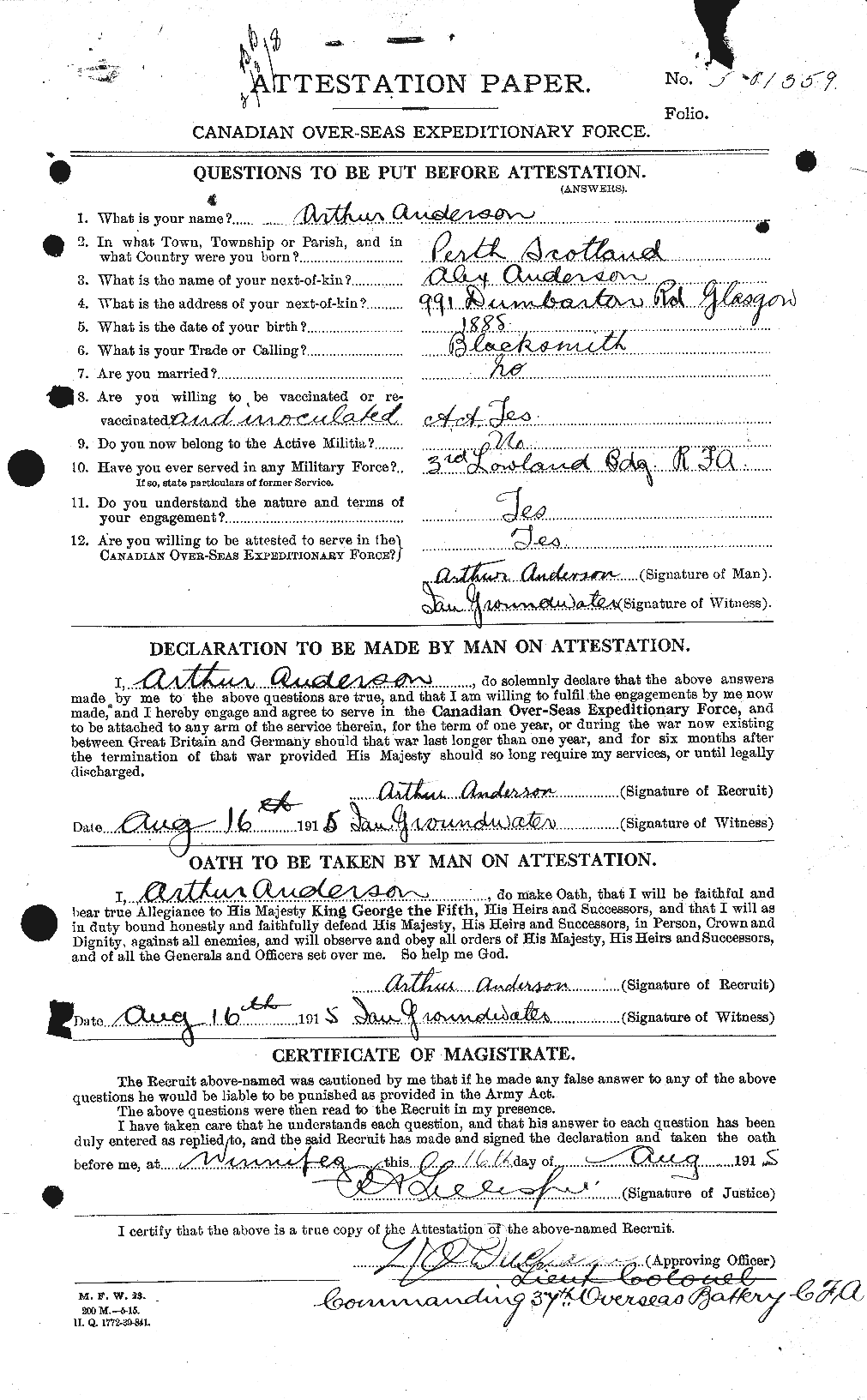 Personnel Records of the First World War - CEF 209370a