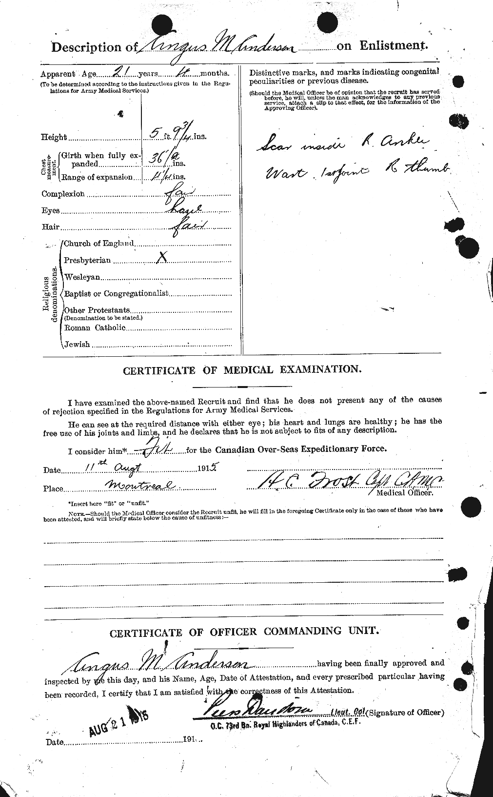 Personnel Records of the First World War - CEF 209389b