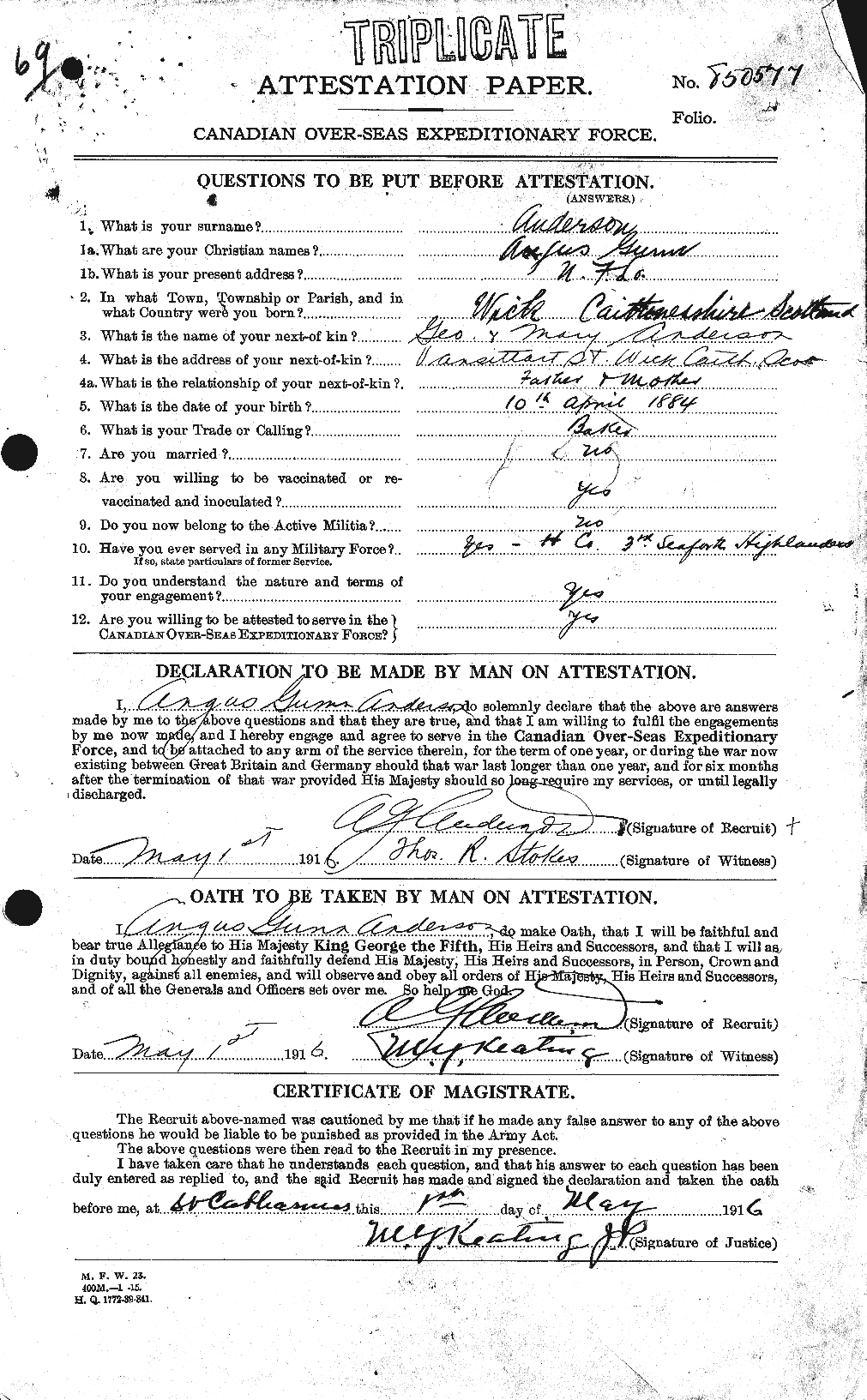 Personnel Records of the First World War - CEF 209390a