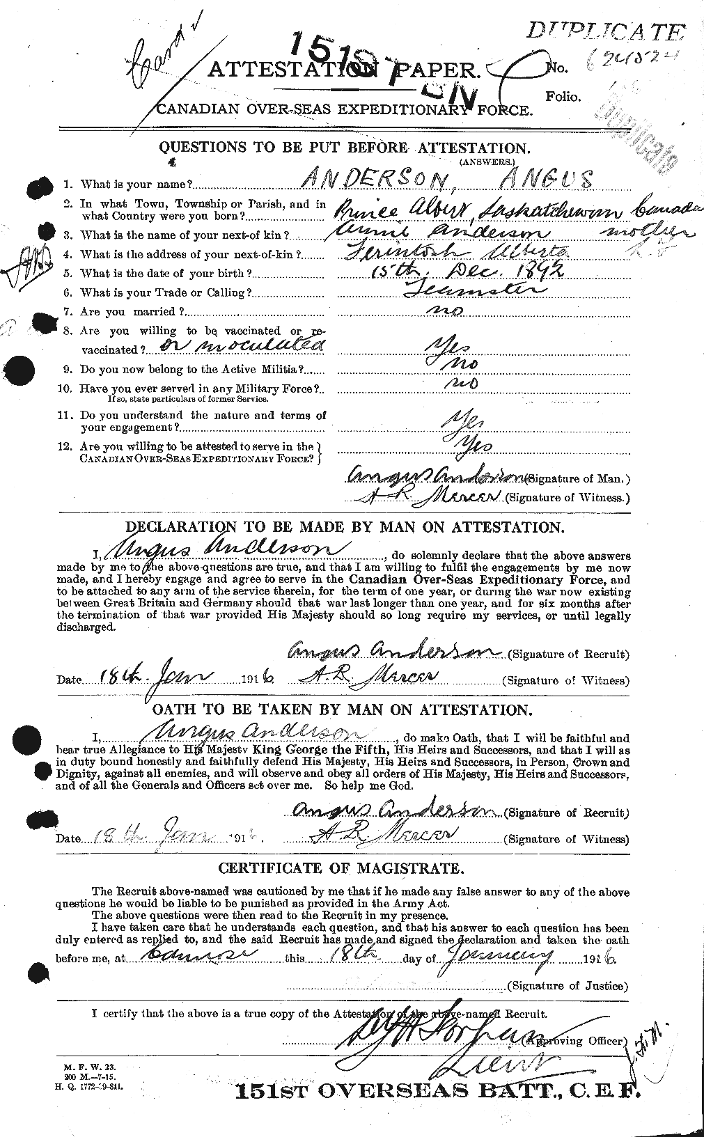 Personnel Records of the First World War - CEF 209391a