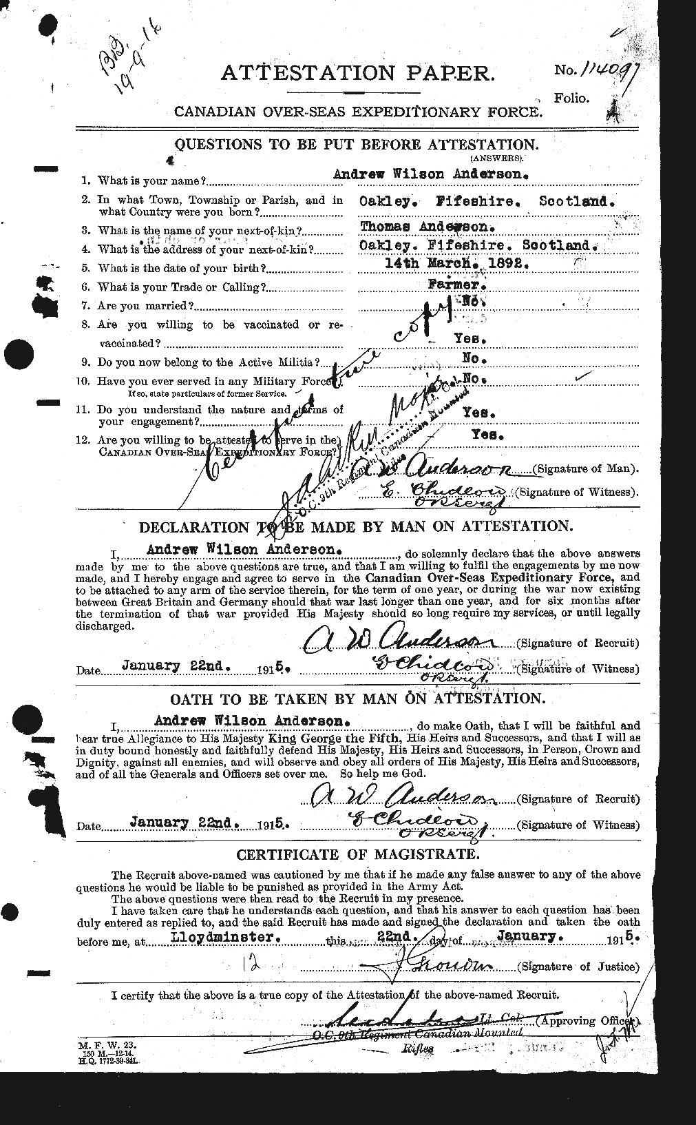 Personnel Records of the First World War - CEF 209395a