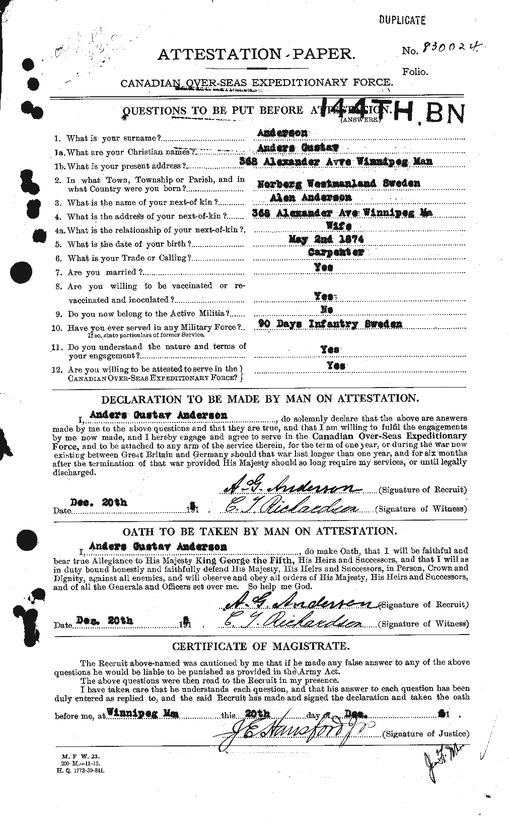 Personnel Records of the First World War - CEF 209398a