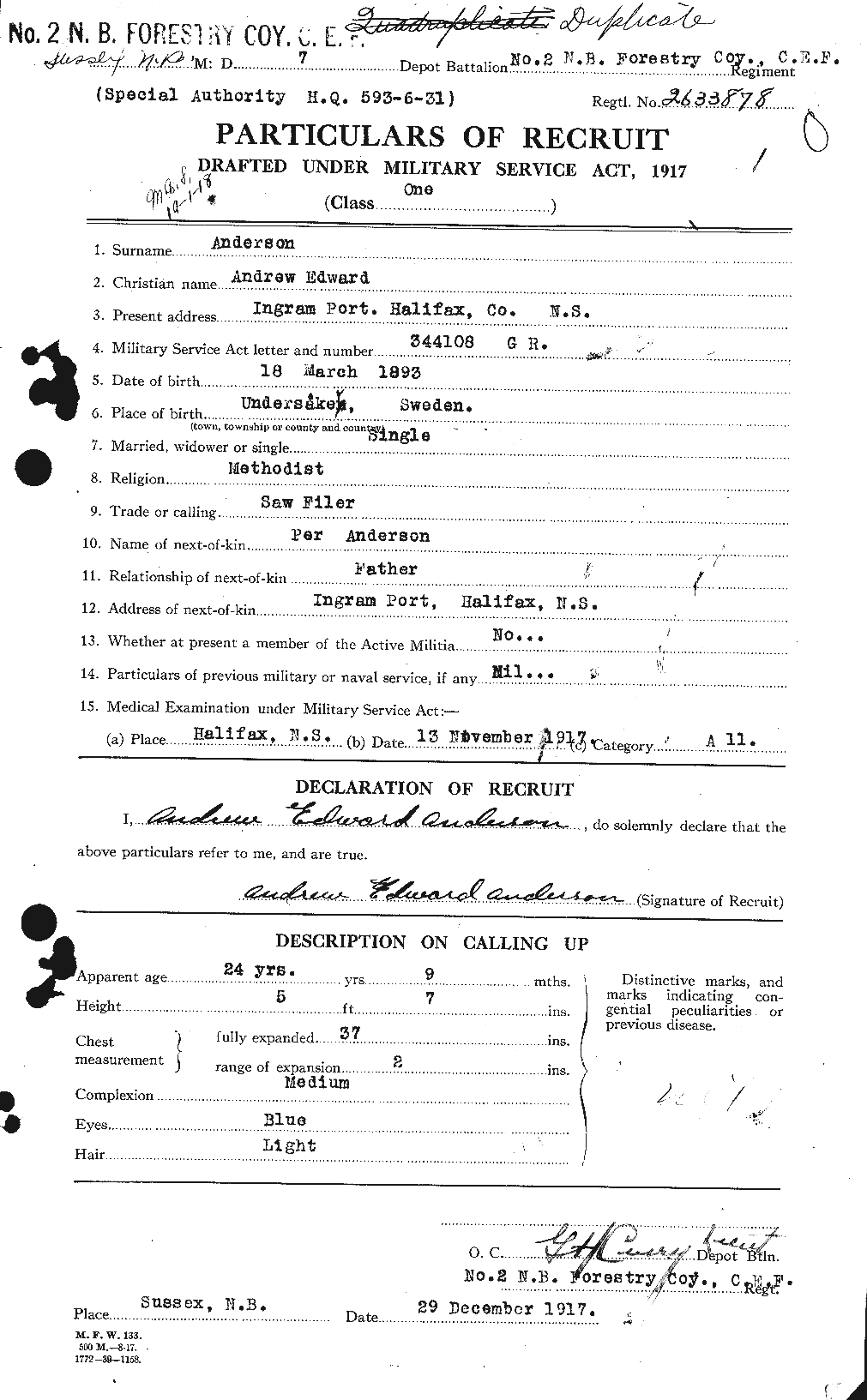 Personnel Records of the First World War - CEF 209406a
