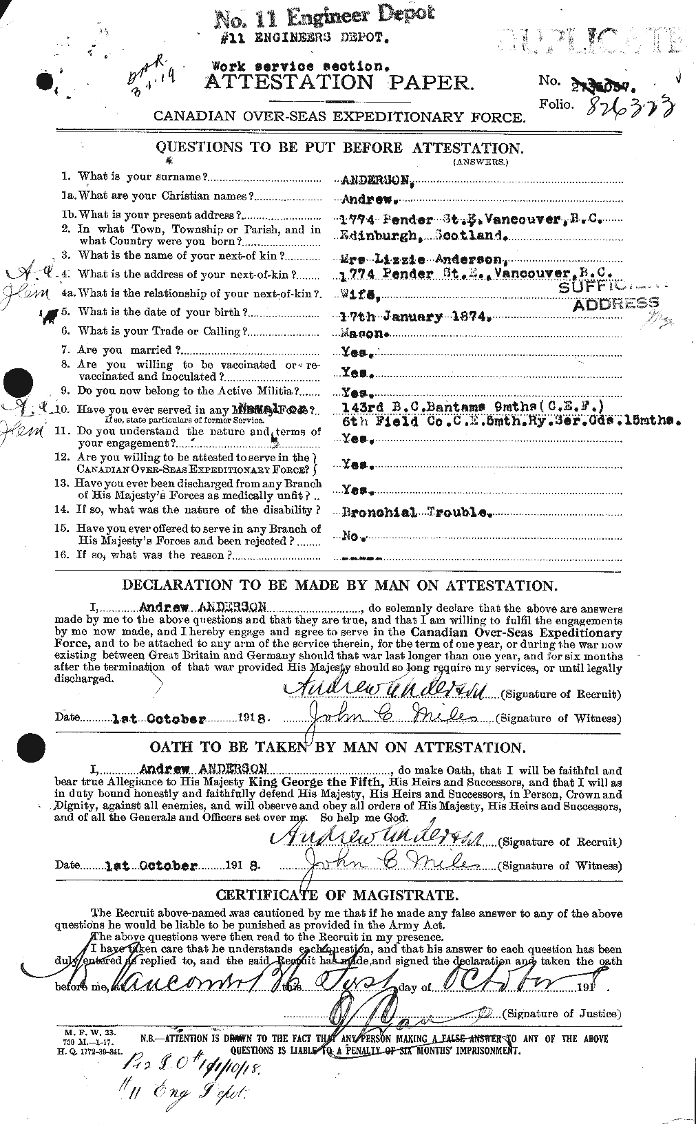 Personnel Records of the First World War - CEF 209422a