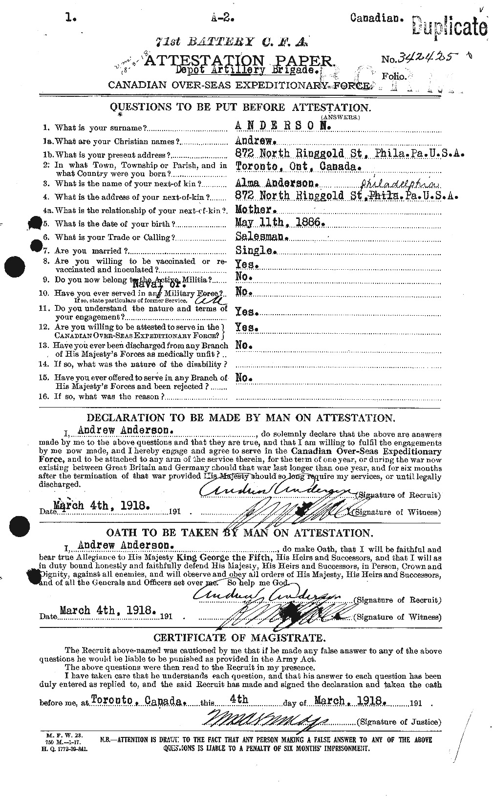 Personnel Records of the First World War - CEF 209430a