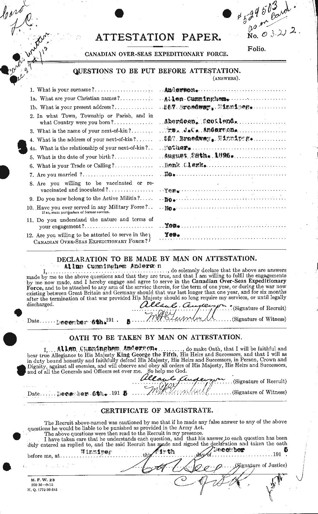 Personnel Records of the First World War - CEF 209444a