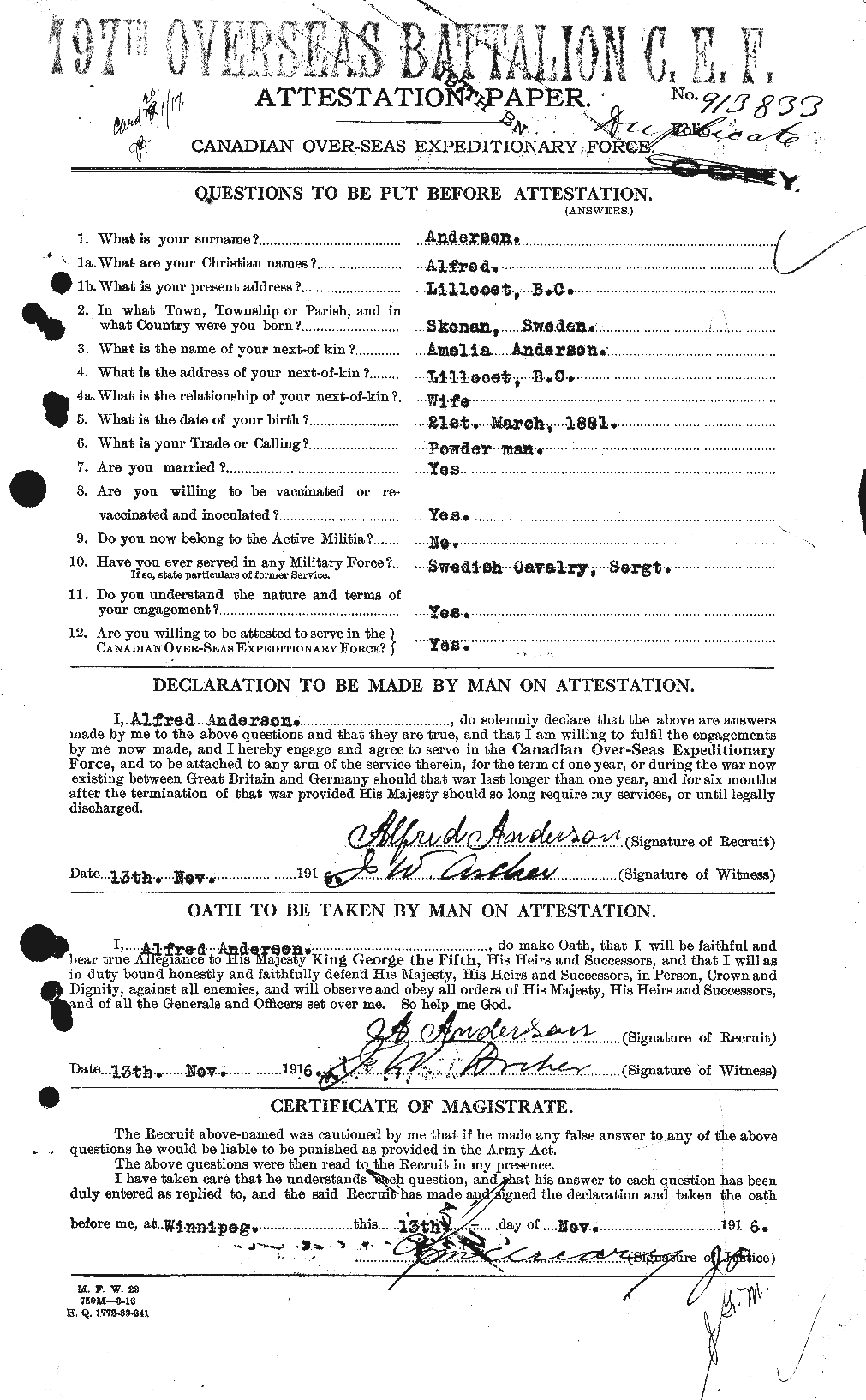 Personnel Records of the First World War - CEF 209462a
