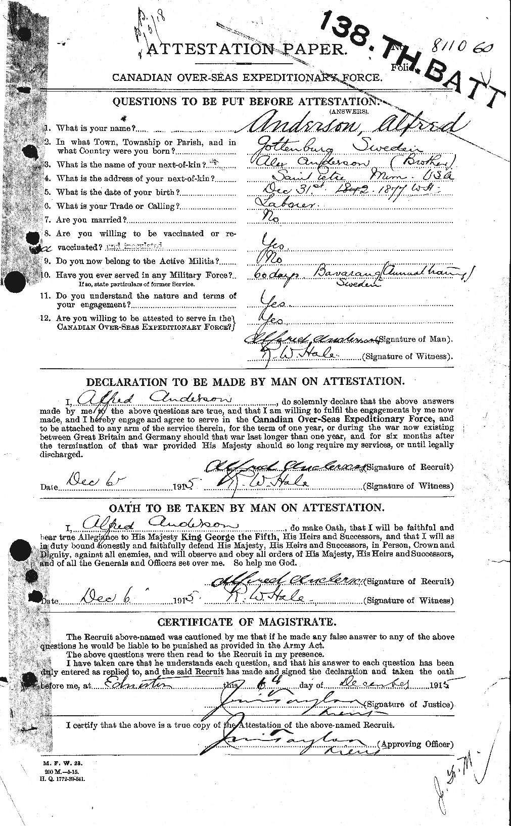 Personnel Records of the First World War - CEF 209464a