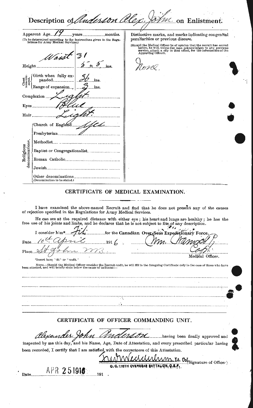 Personnel Records of the First World War - CEF 209485b
