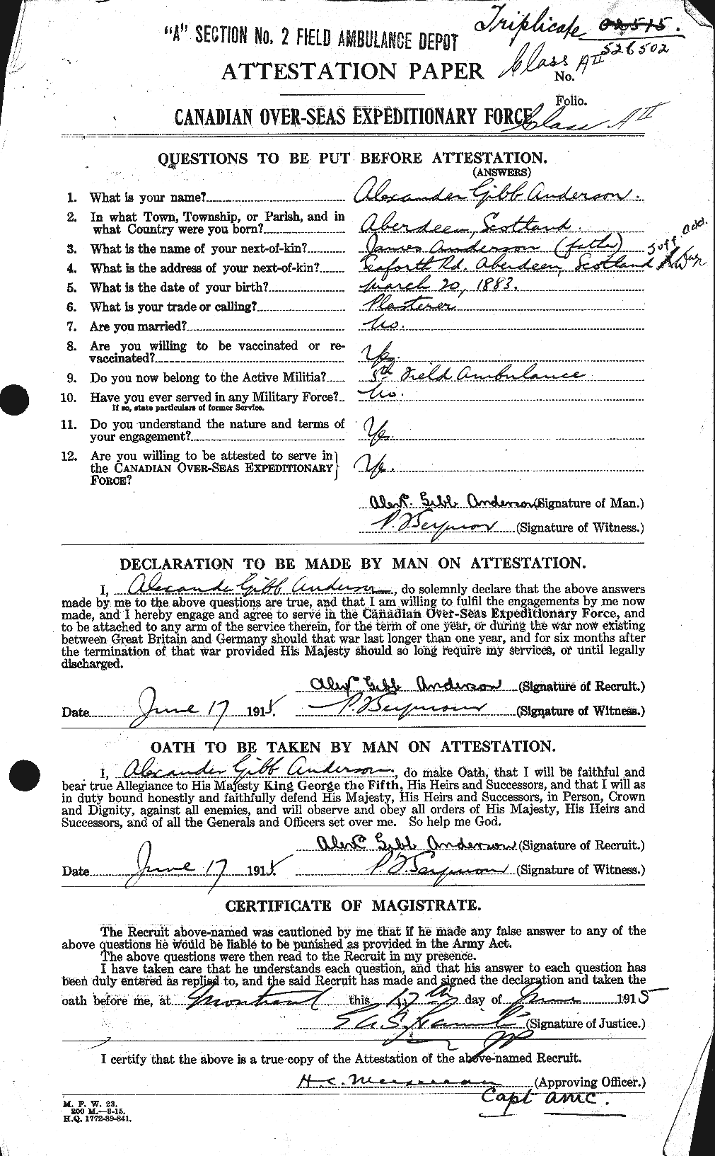 Personnel Records of the First World War - CEF 209490a