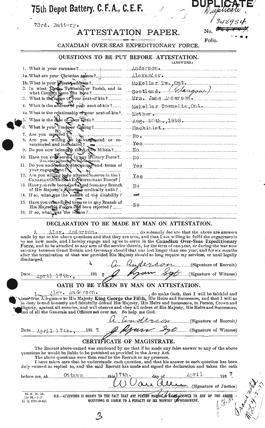 Personnel Records of the First World War - CEF 209508a