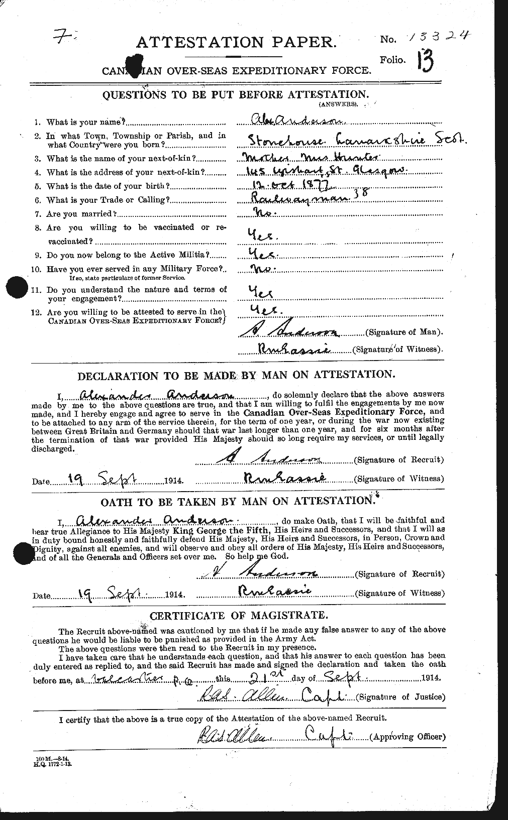 Personnel Records of the First World War - CEF 209513a