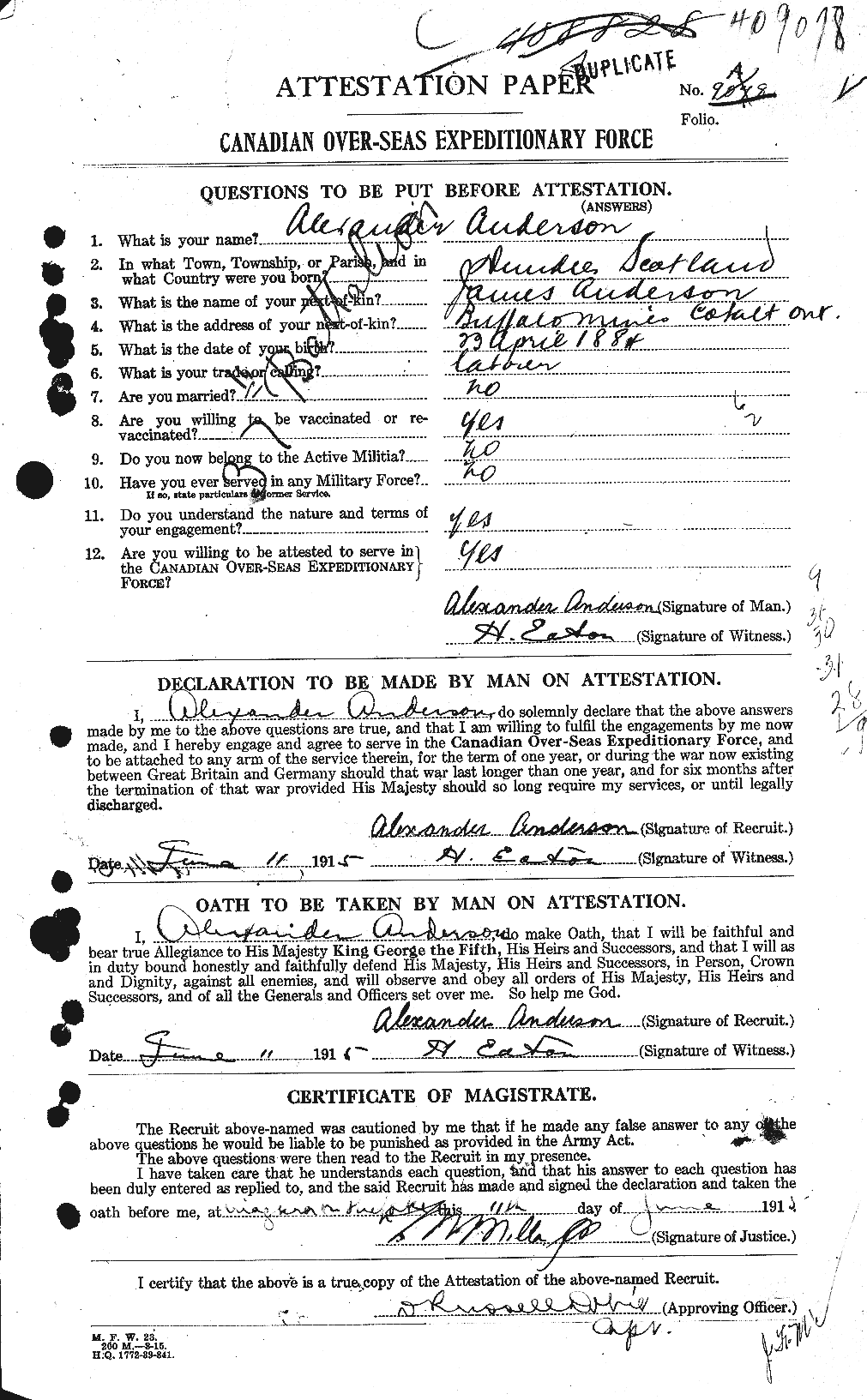 Personnel Records of the First World War - CEF 209514a