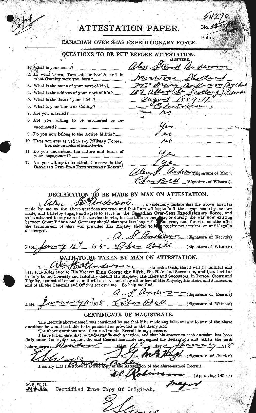Personnel Records of the First World War - CEF 209526a