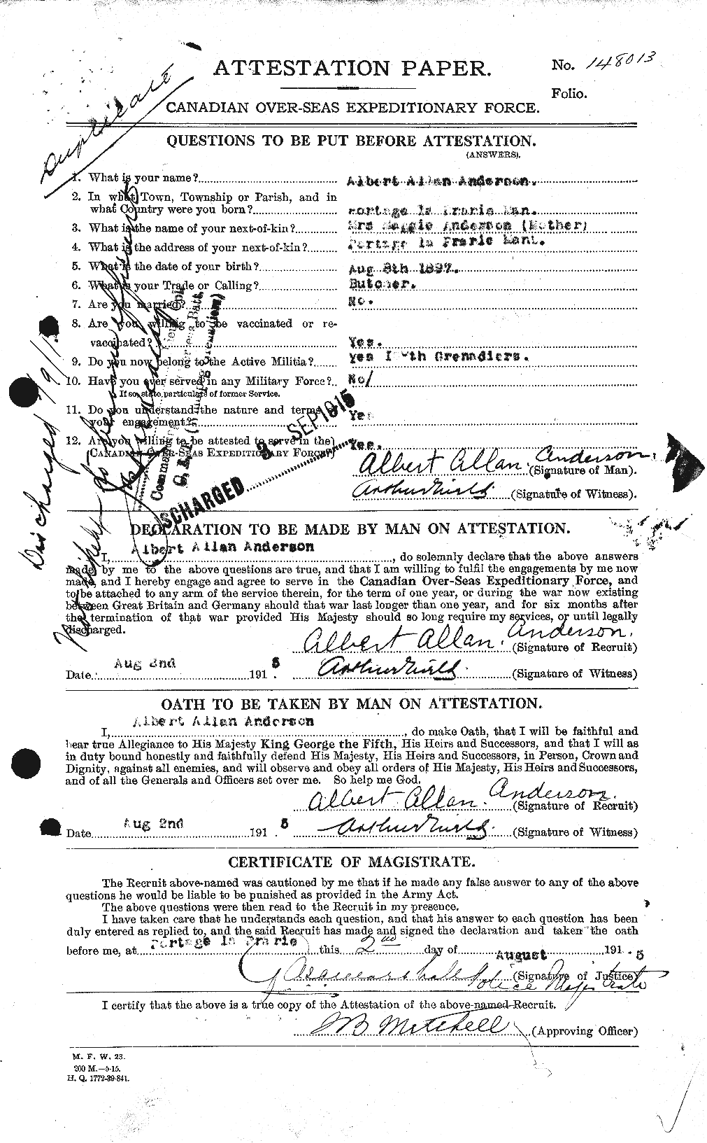 Personnel Records of the First World War - CEF 209549a