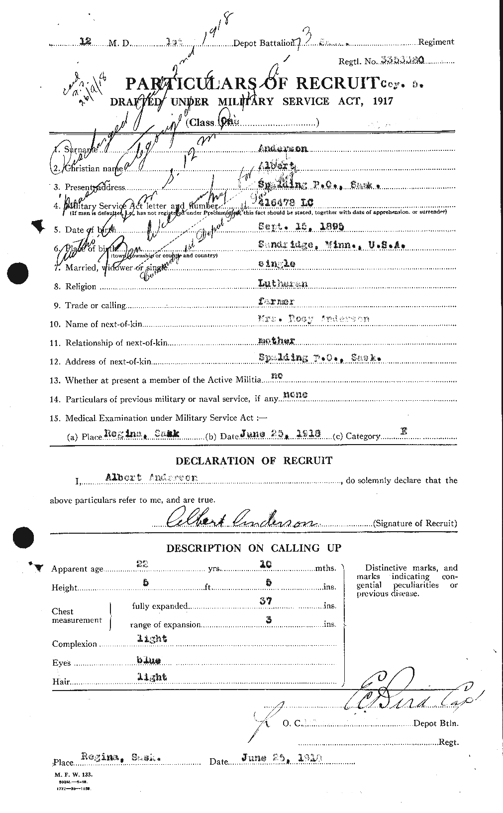 Personnel Records of the First World War - CEF 209560a