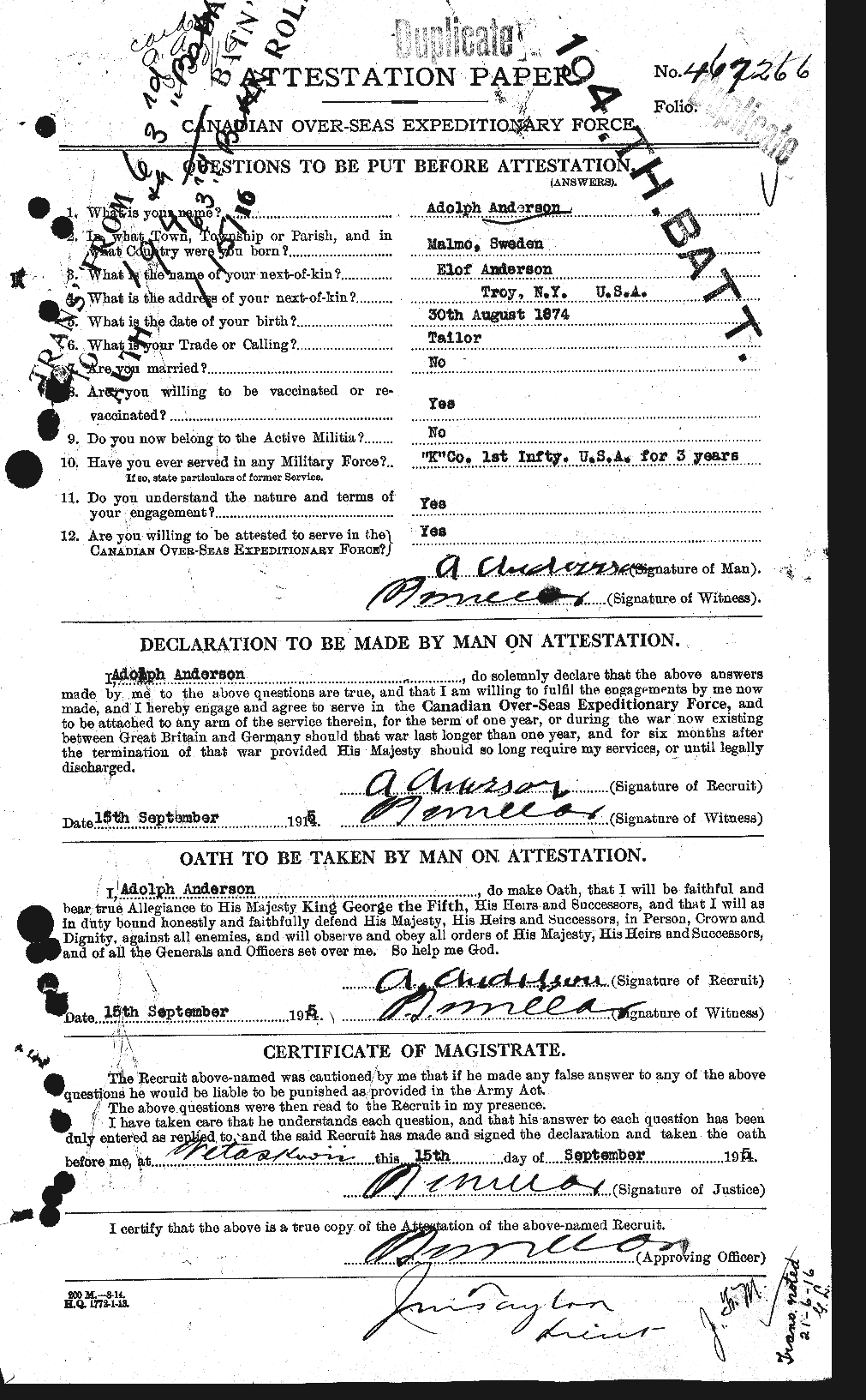 Personnel Records of the First World War - CEF 209575a