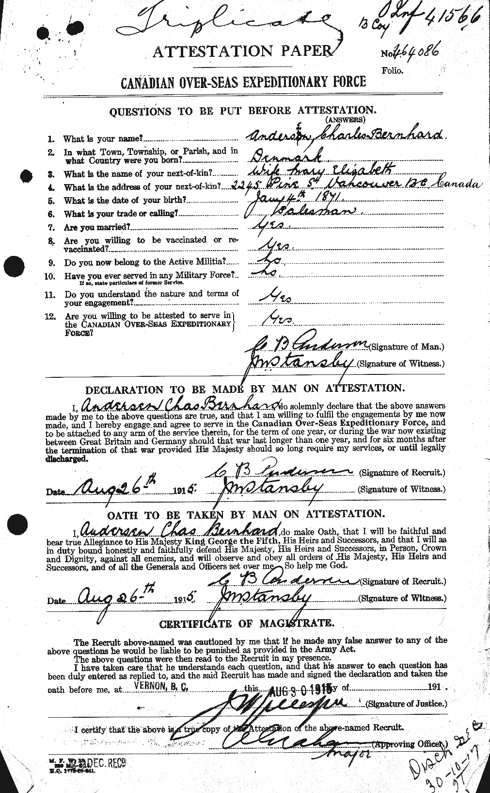 Personnel Records of the First World War - CEF 209594a