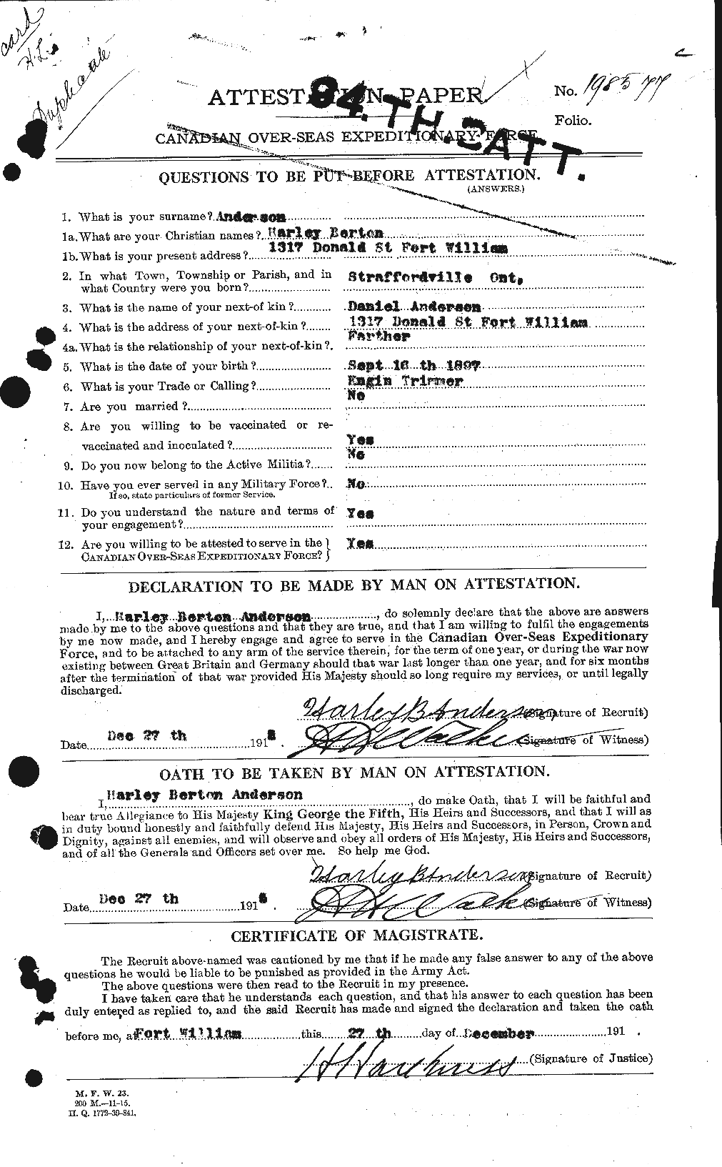 Personnel Records of the First World War - CEF 209630a