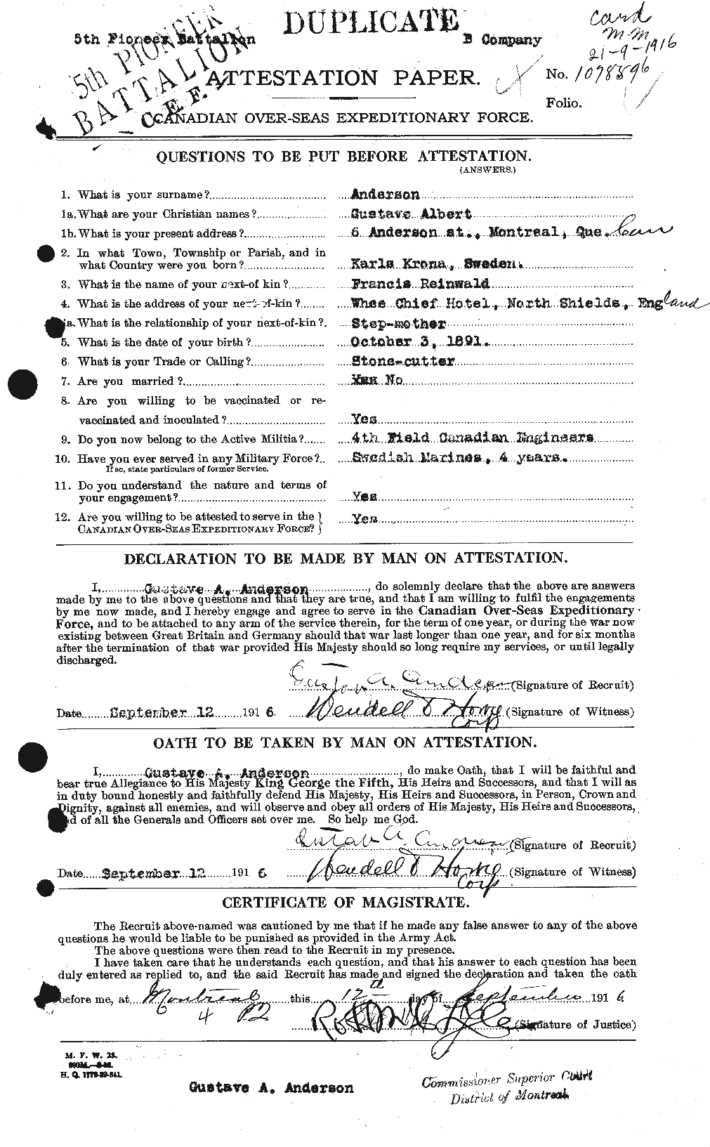 Personnel Records of the First World War - CEF 209643a